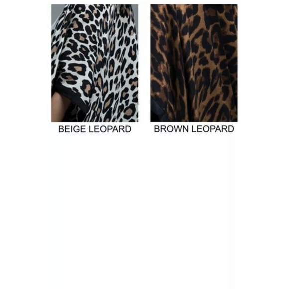 SOLD OUT Beige Leopard Kimono Border Open Wrap - Picture 6 of 6